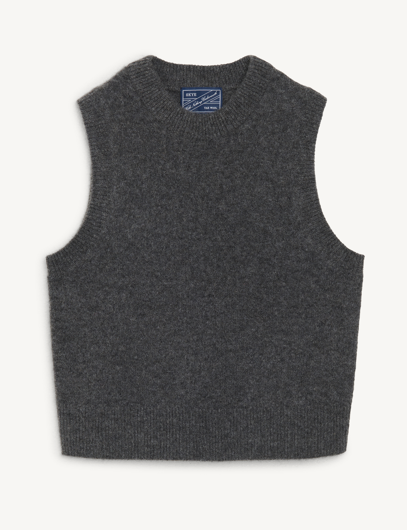 Skye Vest: Yak Wool, Dark Grey Melange – With Nothing Underneath Skye Vest: Yak Wool, Dark Grey Melange – With Nothing Underneath