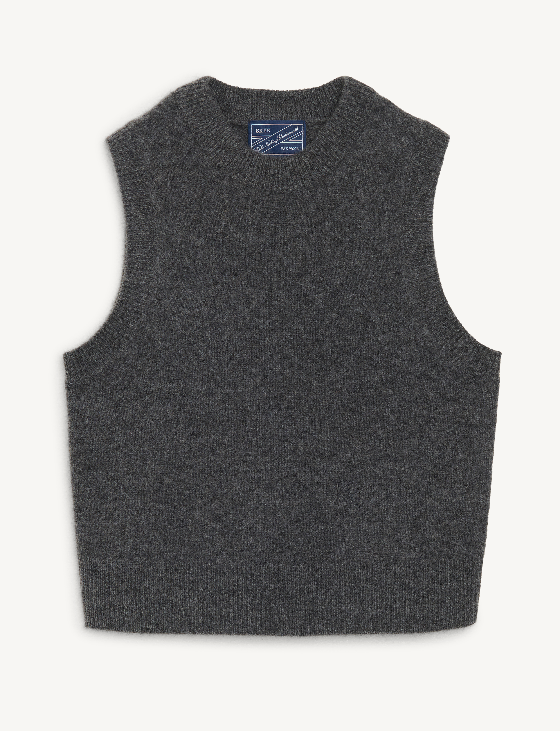 Skye Vest: Yak Wool, Dark Grey Melange