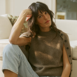 Skye Vest: Yak Wool, Coffee