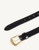 The Belt: Matte Leather, Black with Antique Gold