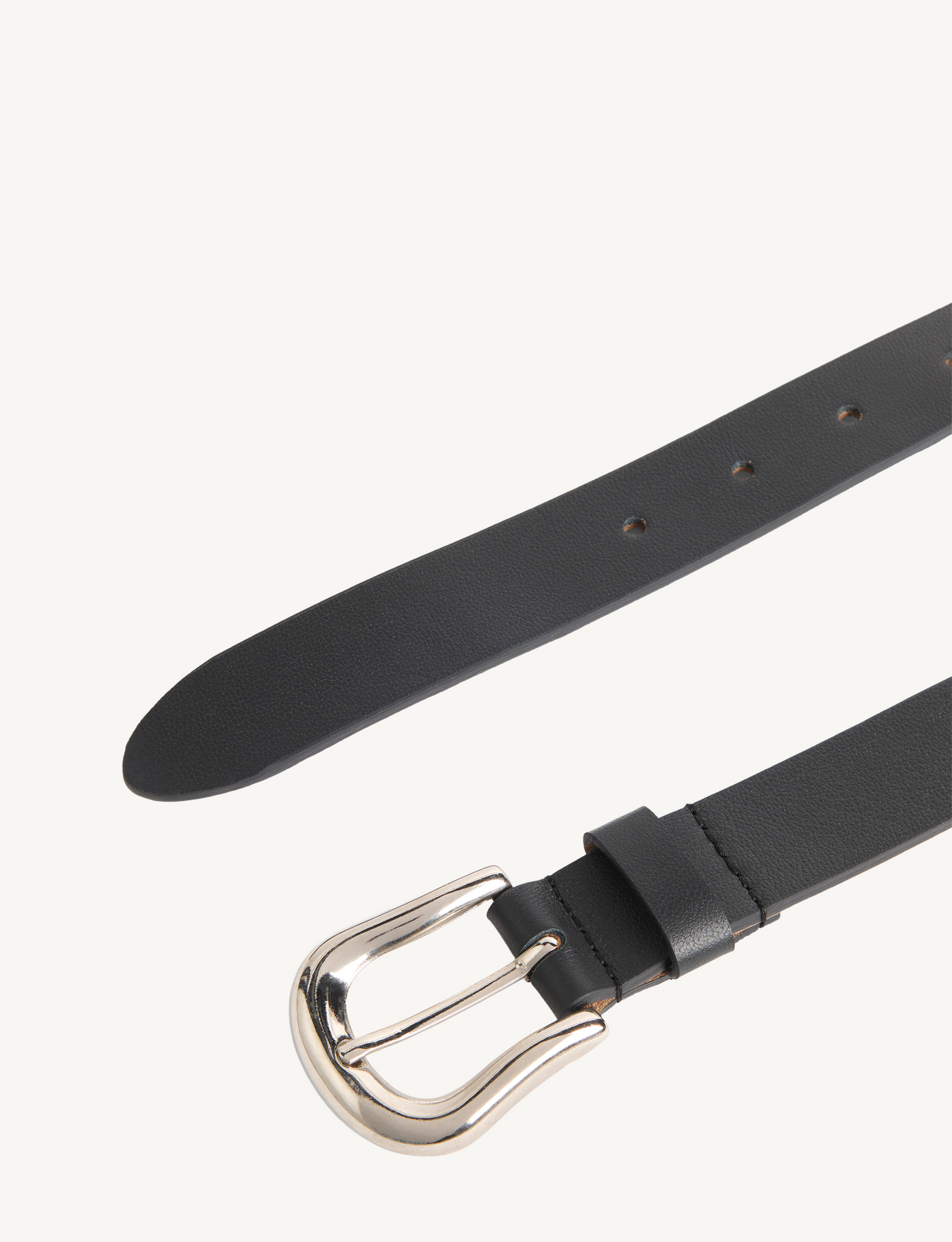 Stirrup Belt: Matte Leather, Black with Silver