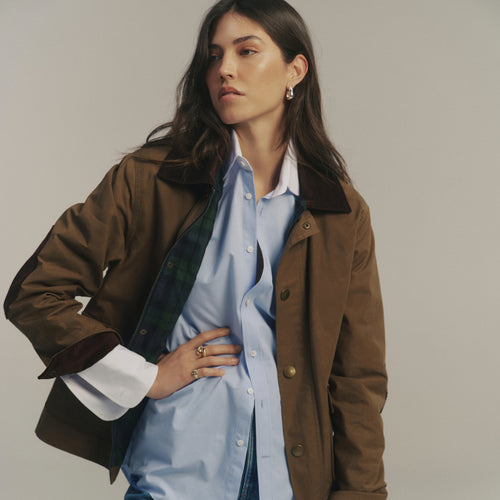 Kent Jacket: Waxed Cotton, Chocolate