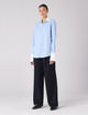 The Boyfriend Contrast Exaggerated Cuff and Collar: Fine Poplin, Sky Blue