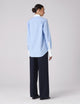 The Boyfriend Contrast Exaggerated Cuff and Collar: Fine Poplin, Sky Blue