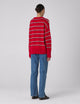 Cornwall Jumper: Cotton, Red and Navy Blue Stripe