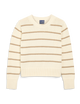 Devon Jumper: Cotton, Ecru and Latte Stripe