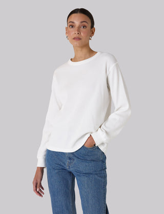 Bessette Top: Waffle Jersey, Off-White