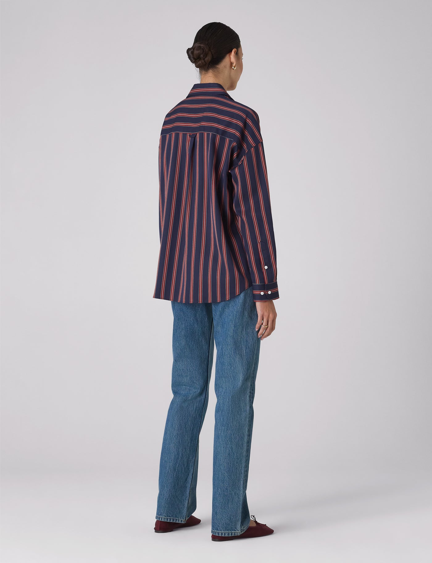 The Weekend: TENCEL™ Lyocell, Navy Blue and Red Stripe