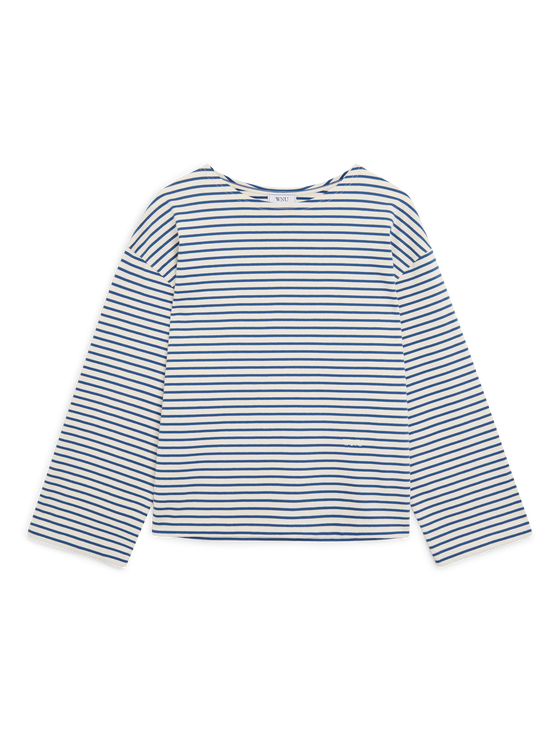 Harbour Breton: Cotton Jersey, Ecru and Blue Stripe