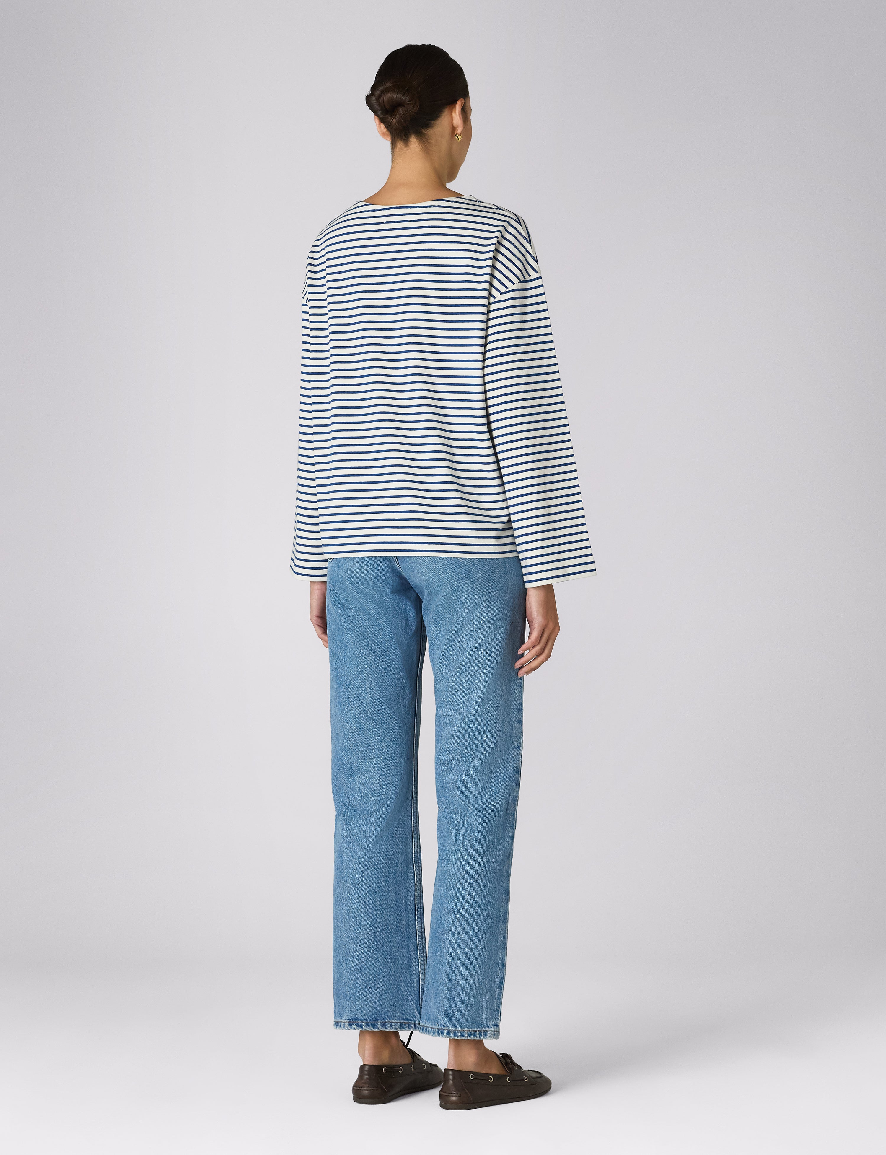 Harbour Breton: Cotton Jersey, Ecru and Blue Stripe – With Nothing