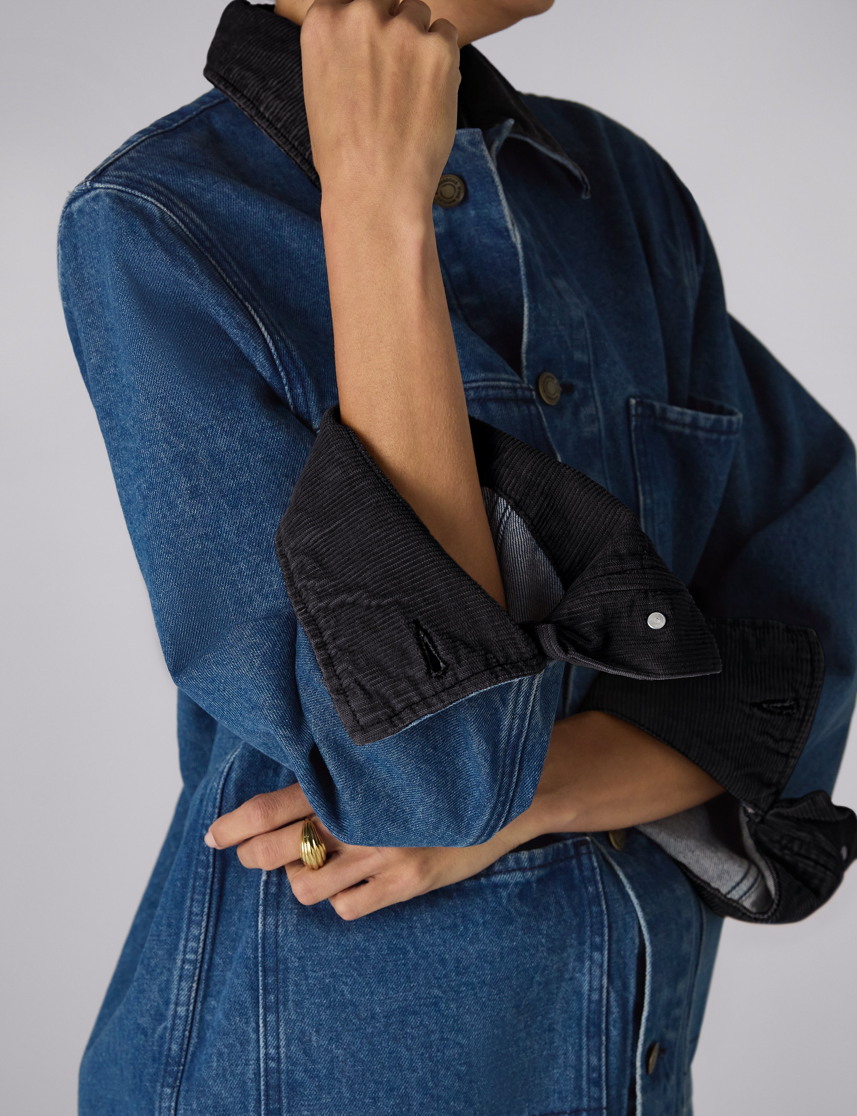 Delon Chore Jacket: Denim, Mid Blue – With Nothing Underneath