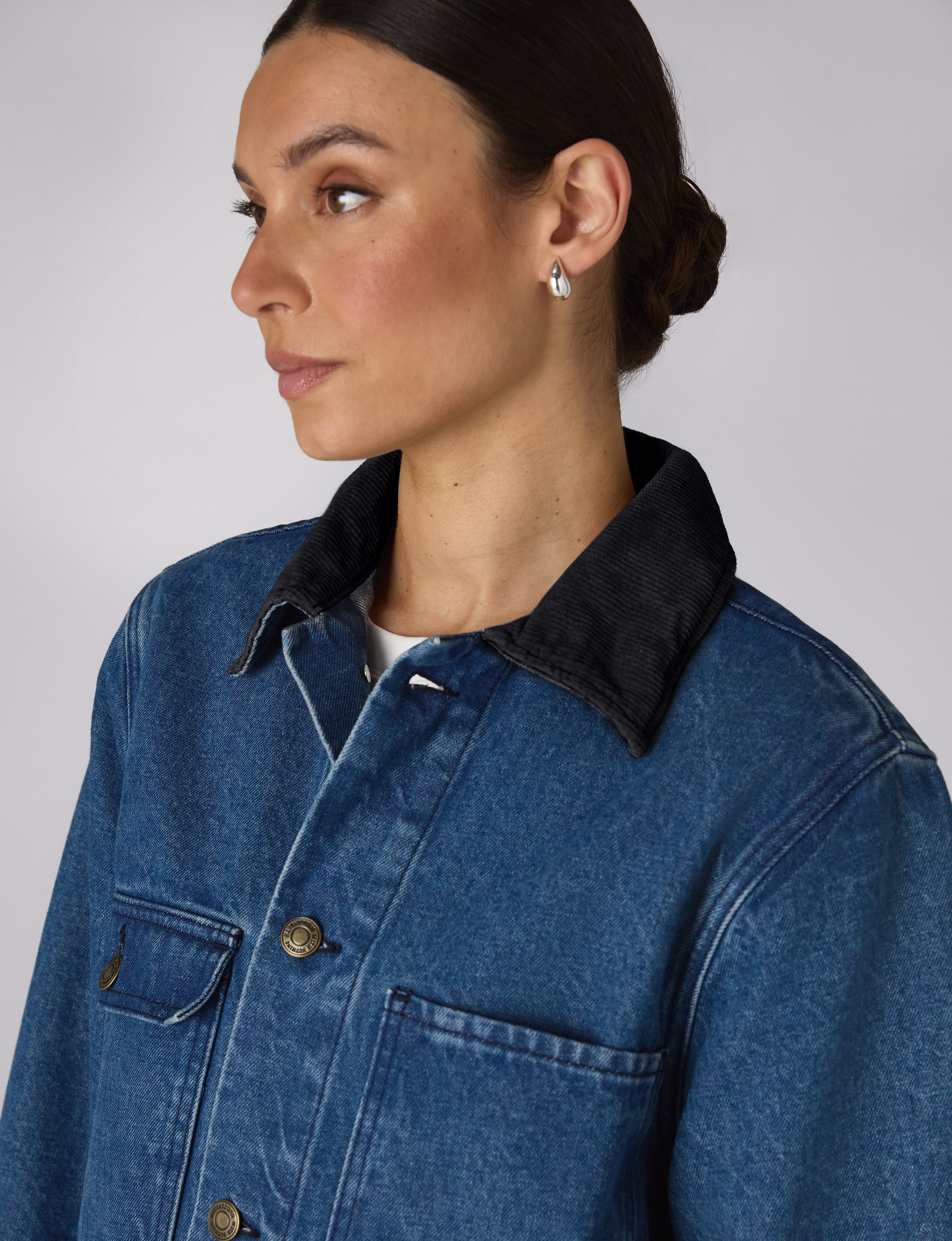 Delon Chore Jacket: Denim, Mid Blue – With Nothing Underneath