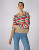 Devon Jumper: Cotton, Sand and Poppy Multi Stripe