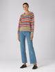 Devon Jumper: Cotton, Sand and Poppy Multi Stripe