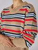 Devon Jumper: Cotton, Sand and Poppy Multi Stripe