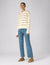 Devon Jumper: Cotton, Ecru and Latte Stripe