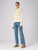Devon Jumper: Cotton, Ecru and Latte Stripe