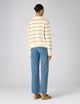 Devon Jumper: Cotton, Ecru and Latte Stripe