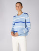 Devon Jumper: Cotton, Sky Blue and Cobalt Stripe