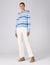 Devon Jumper: Cotton, Sky Blue and Cobalt Stripe