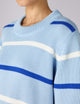Devon Jumper: Cotton, Sky Blue and Cobalt Stripe