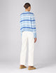 Devon Jumper: Cotton, Sky Blue and Cobalt Stripe