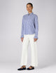 Kew Blouse: Fine Poplin, Royal Blue Stripe