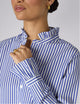 Kew Blouse: Fine Poplin, Royal Blue Stripe