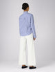 Kew Blouse: Fine Poplin, Royal Blue Stripe