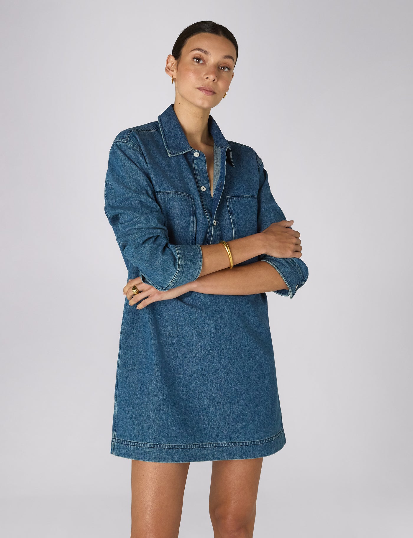 Serge Dress: Denim, Mid Blue With Nothing Underneath Serge Dress: Denim, Mid Blue With Nothing Underneath