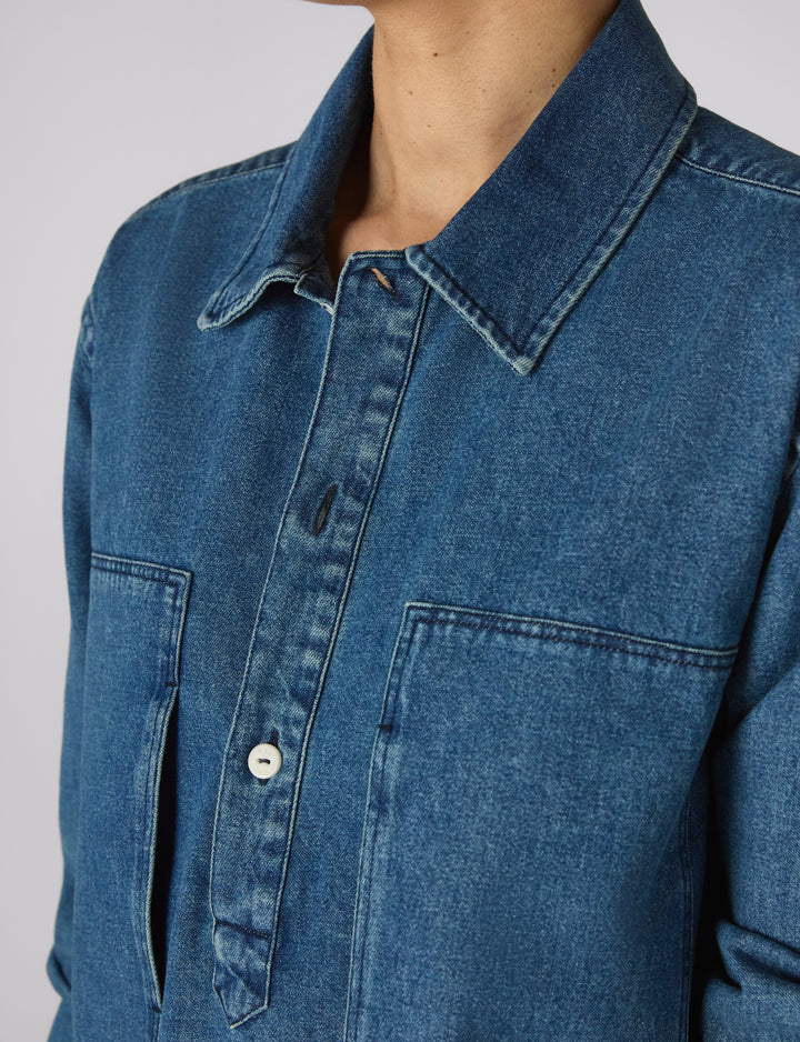Serge Dress: Denim, Mid Blue – With Nothing Underneath