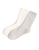 Two Pack - Crew Socks: Cotton Blend, Cream and Pebble