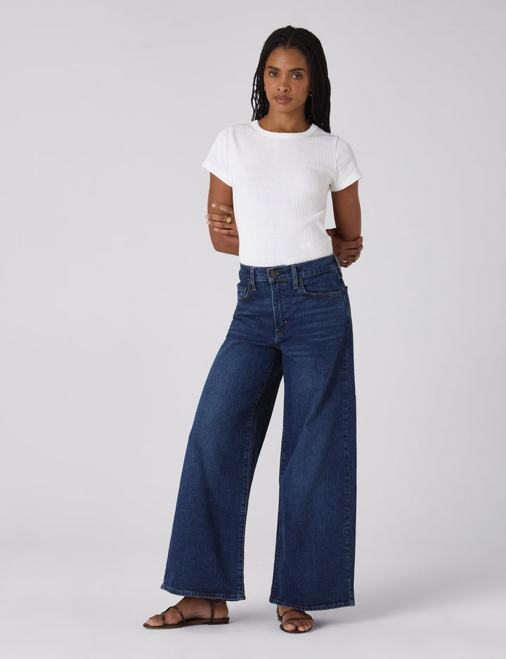 Camden Fitted t-Shirt: Cotton Textured Rib, Off-White Camden Fitted t-Shirt: Cotton Textured Rib, Off-White