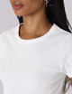 Camden Fitted T-Shirt: Cotton Textured Rib, Off-White