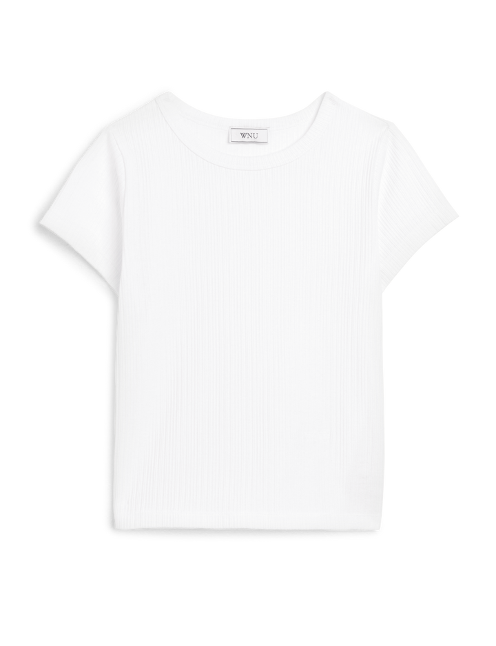 Camden Fitted t-Shirt: Cotton Textured Rib, Off-White Camden Fitted t-Shirt: Cotton Textured Rib, Off-White
