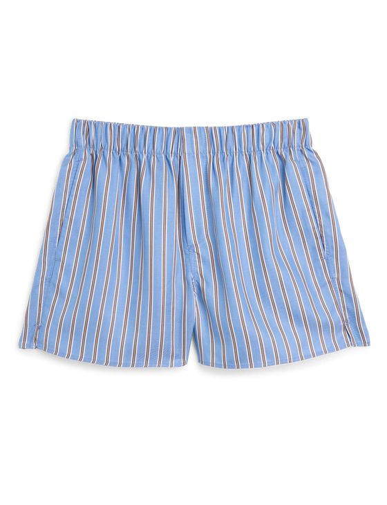 The Boxer: TENCEL™ Lyocell, Cornflower and Mocha Stripe
