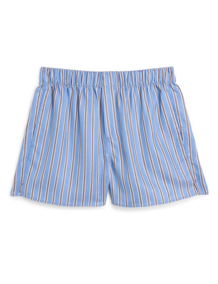 The Boxer: TENCEL™ Lyocell, Cornflower and Mocha Stripe