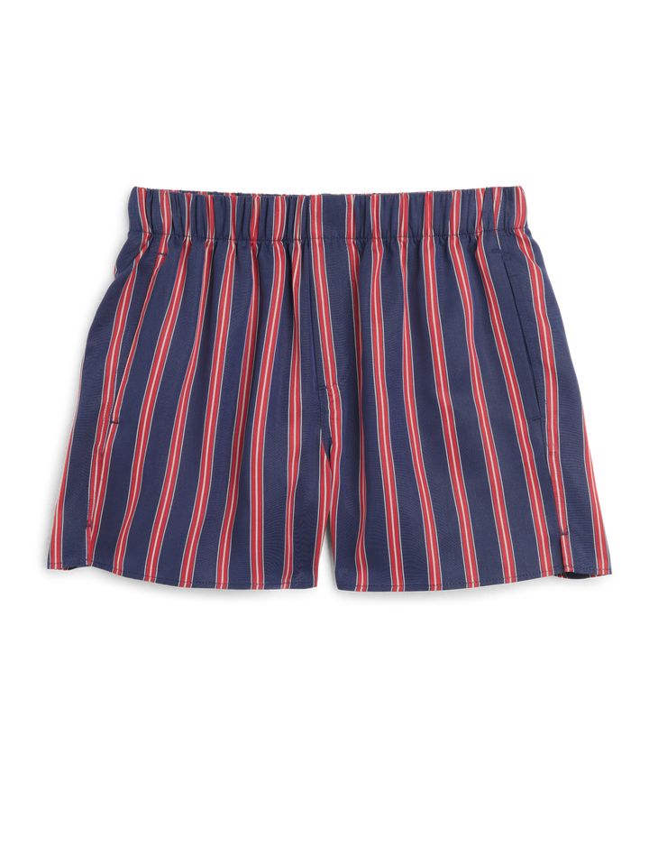 The Set:  TENCEL™  Lyocell Navy and Red Stripe Shirt & Boxer