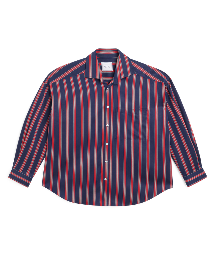 The Set:  TENCEL™  Lyocell Navy and Red Stripe Shirt & Boxer