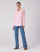 The Boyfriend: Fine Poplin, Light Pink Stripe