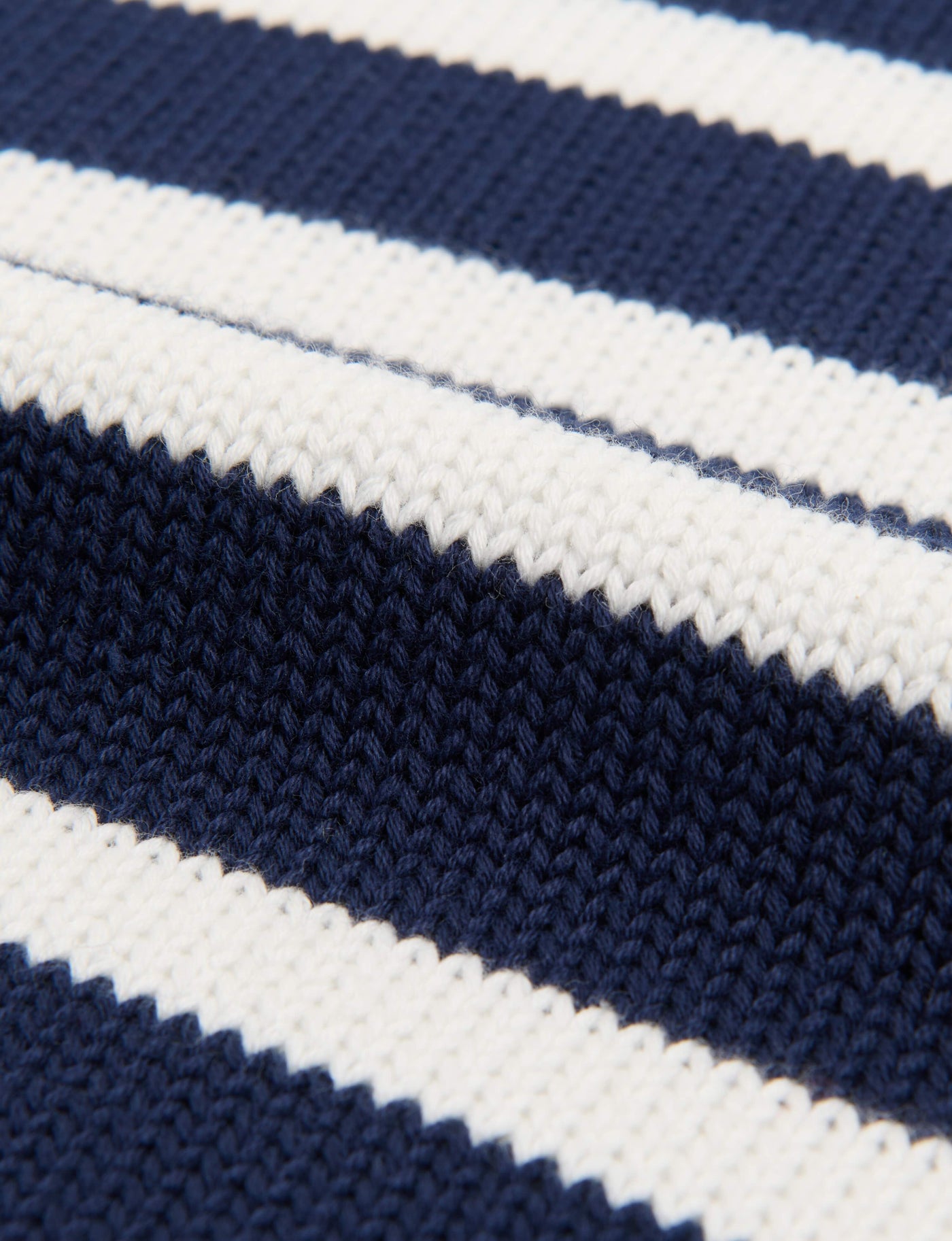 Devon Jumper: Cotton, Navy and Off-White Stripe