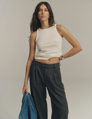 Carnaby Tank: Cotton Textured Rib, Off-White