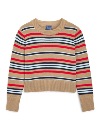 Devon Jumper: Cotton, Sand and Poppy Multi Stripe