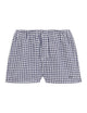 Court Short: Linen, Navy Blue Gingham