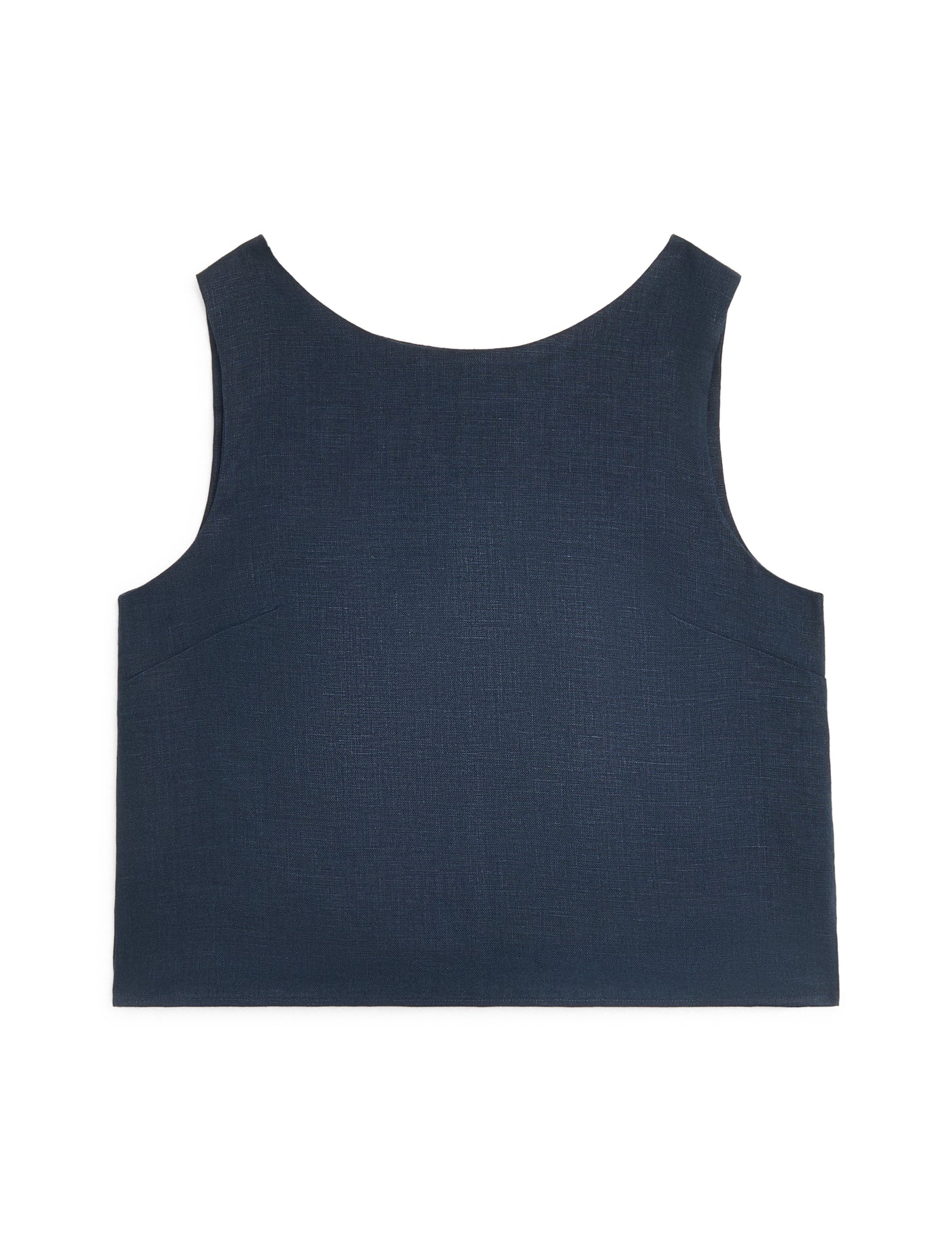 The Set: Linen Top & Court Short, Navy and Gingham Navy Blue