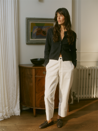 Chartwell Trouser: Cotton Twill, Off White