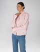 Kew Blouse: Linen, Red and Pink Stripe