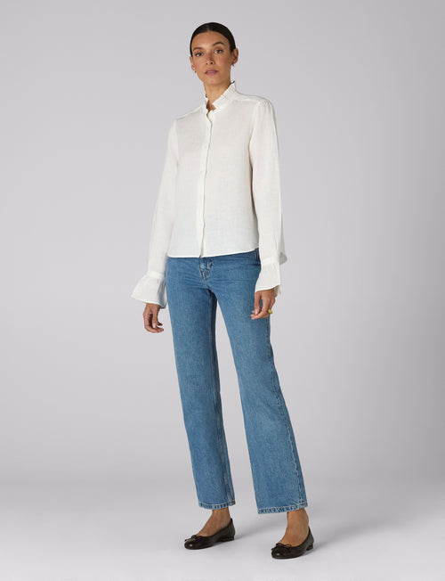 Kew Blouse: Linen, White