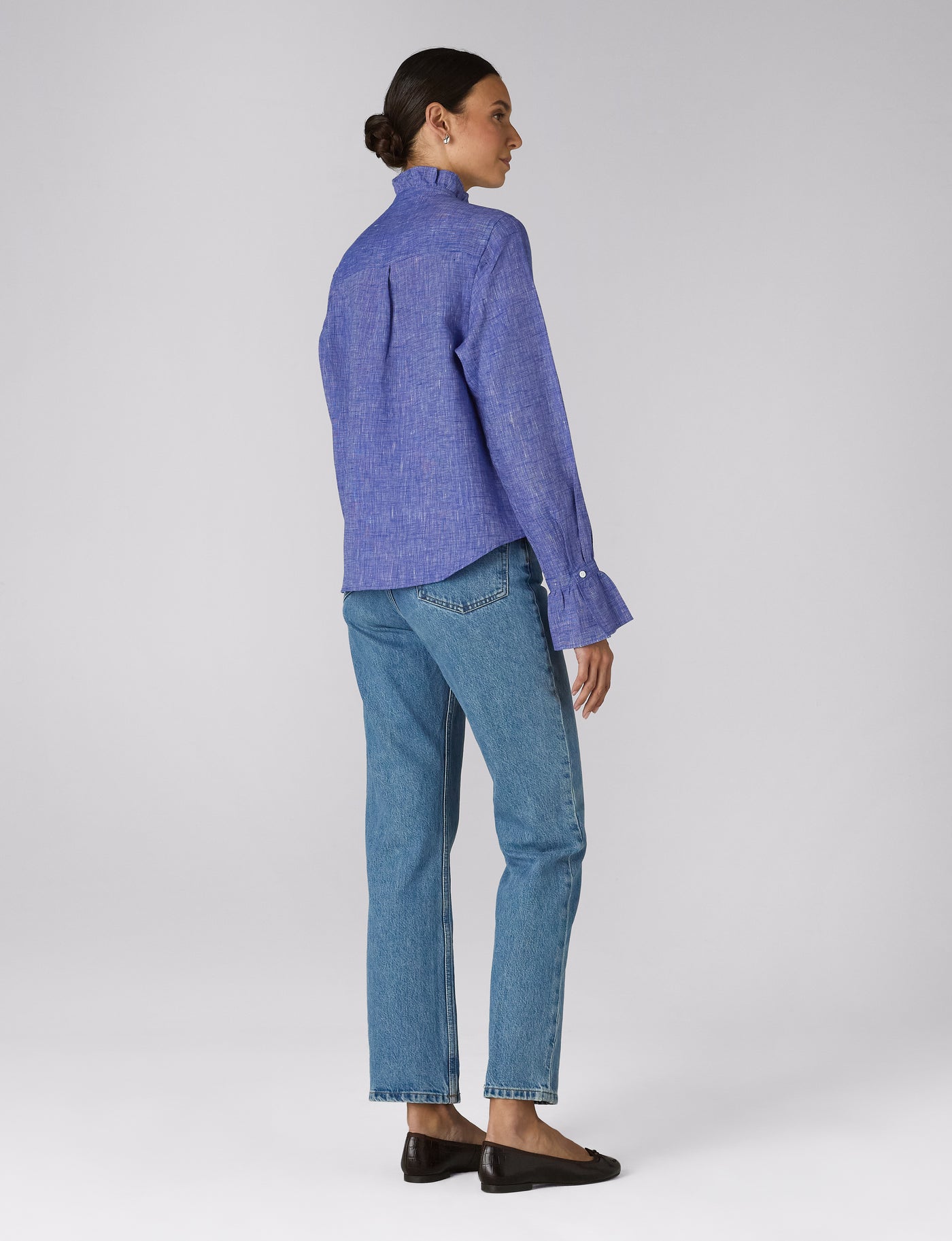 Kew Blouse: Linen, Lapis Blue