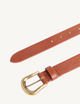 Stirrup Belt: Patent Leather, Tan with Antique Gold